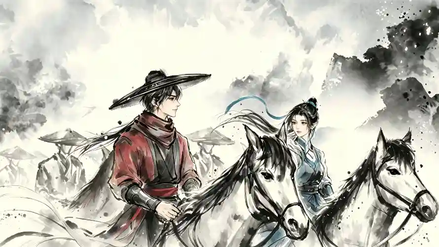 4k写意壁纸 - 国漫 - 山水 - 斗笠「哲风壁纸」