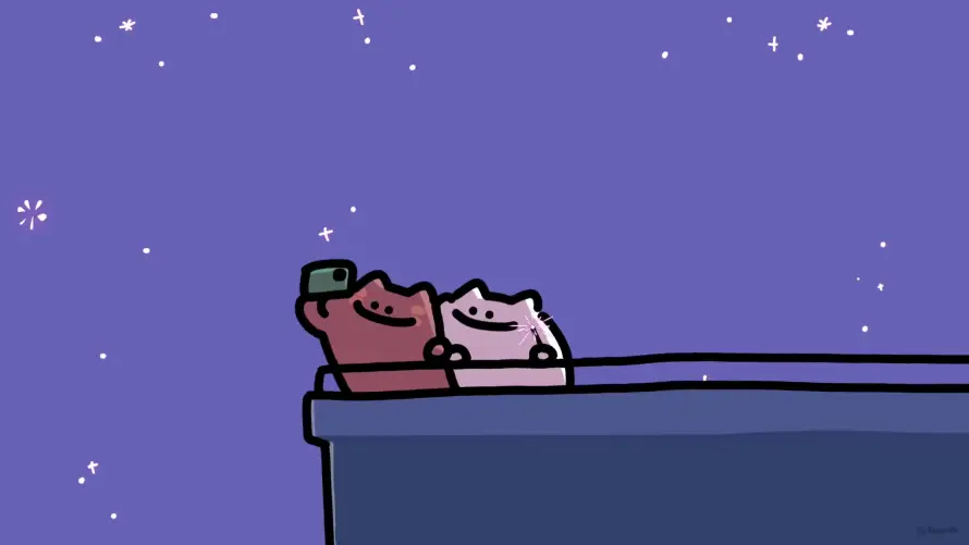 4k可爱壁纸-夜晚 - 屋顶-手机「哲风壁纸」