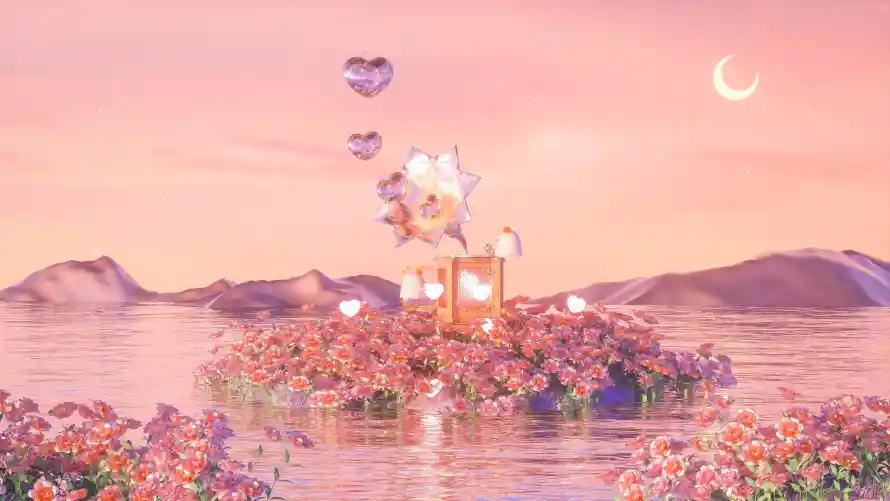 4k弯月壁纸 - 治愈 - 浪漫 - 花海「哲风壁纸」