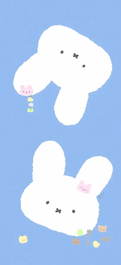 4k卡通壁纸 - 插画 - 治愈 - 白兔「哲风壁纸」
