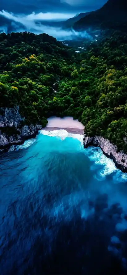 4k云雾壁纸 - 悬崖 - 海浪 - 海湾「哲风壁纸」