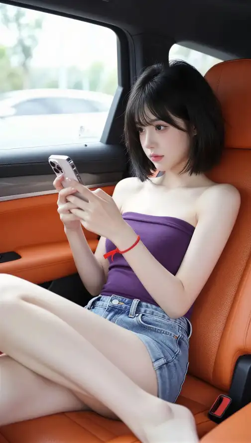 4k侧脸壁纸 - 白皙 - 短发 - 美女「哲风壁纸」