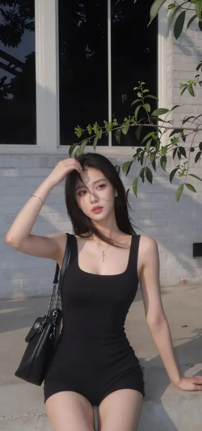 4k红唇壁纸 - 绿植 - 美女 - 长发「哲风壁纸」