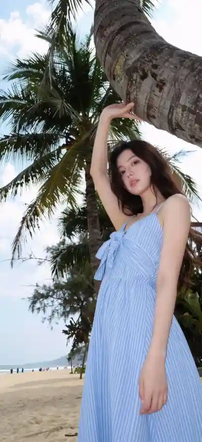 4k人像壁纸 - 夏日 - 户外 - 椰树「哲风壁纸」