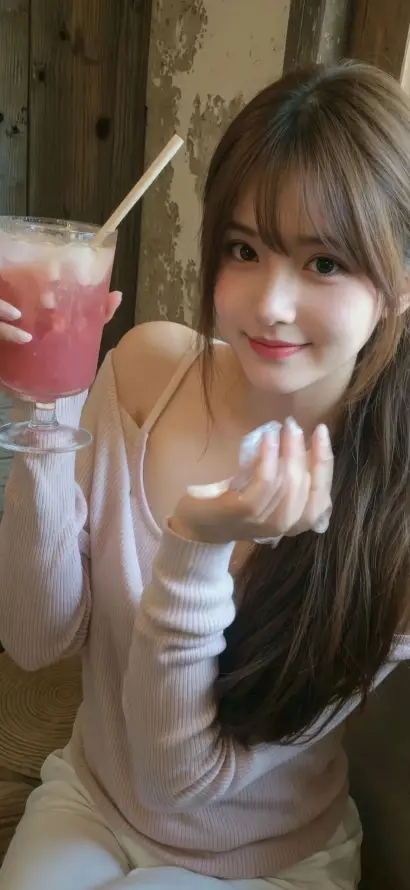 4k吸管壁纸 - 比心 - 甜妹 - 美女「哲风壁纸」
