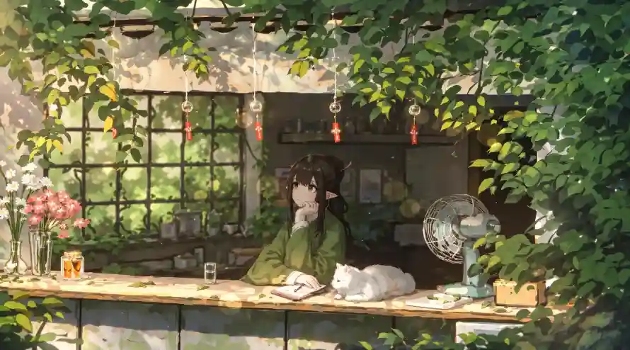 2k卡通壁纸-夏日 - 少女-治愈「哲风壁纸」