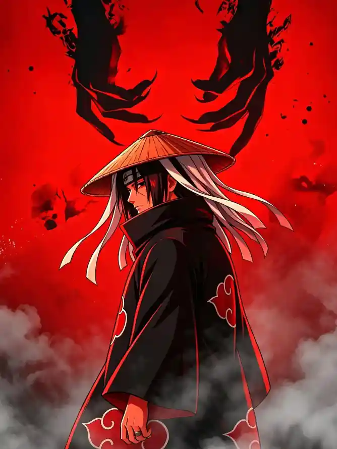 4k斗笠壁纸 - 晓袍 - 火影 - 烟雾「哲风壁纸」