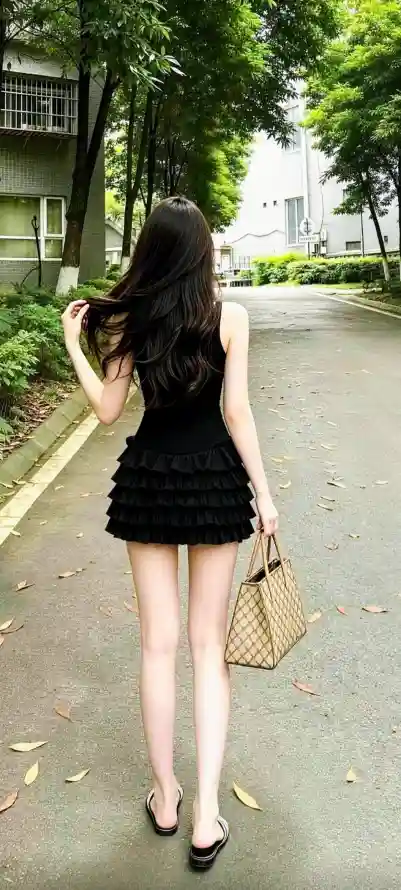 4k美女壁纸 - 背影 - 街拍 - 长发「哲风壁纸」