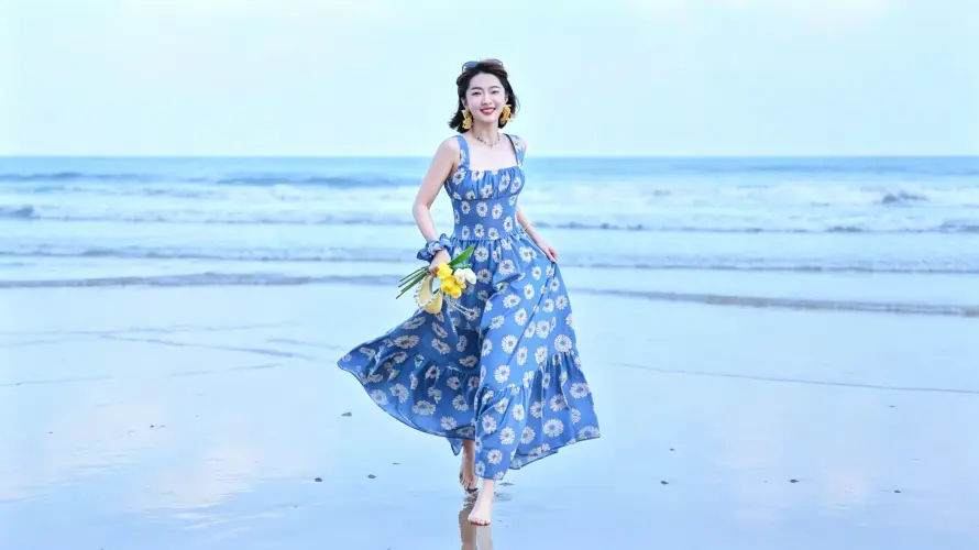 3k夏日壁纸-微笑 - 海滩-海边「哲风壁纸」