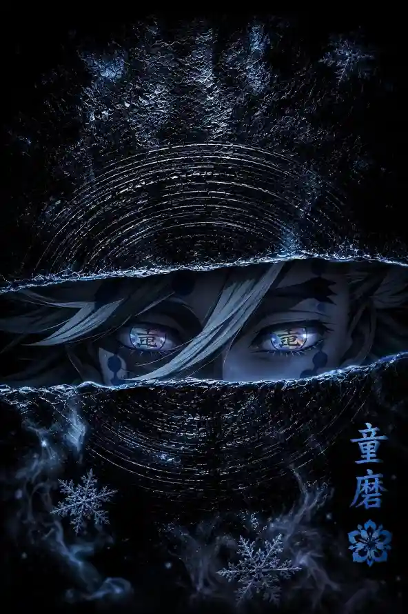 4k冰晶壁纸 - 冰蓝 - 发丝 - 暗黑「哲风壁纸」