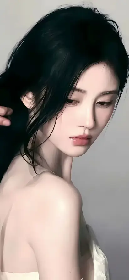 4k优雅壁纸 - 侧脸 - 美女 - 长发「哲风壁纸」