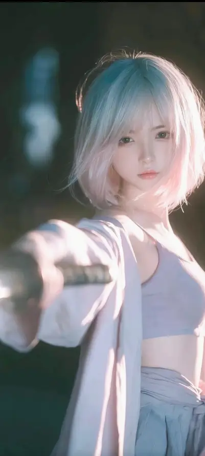 4k回眸壁纸 - 外套 - 夜色 - 少女「哲风壁纸」