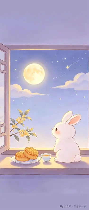 4k兔子壁纸 - 夜景 - 插画 - 星空「哲风壁纸」