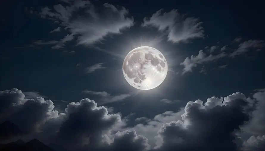 4k云层壁纸 - 圆月 - 夜景 - 夜空「哲风壁纸」