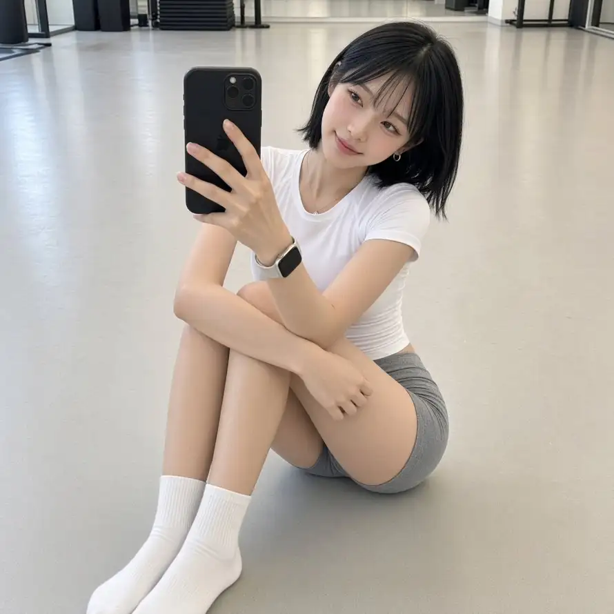 4k坐姿壁纸 - 手机 - 清新 - 美女「哲风壁纸」