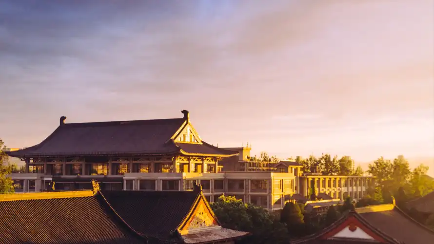 3k北大壁纸-夕阳 - 天空-屋顶「哲风壁纸」