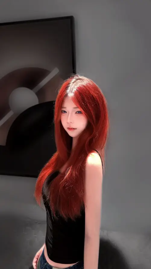 4k侧身壁纸 - 红发 - 美女 - 长发「哲风壁纸」