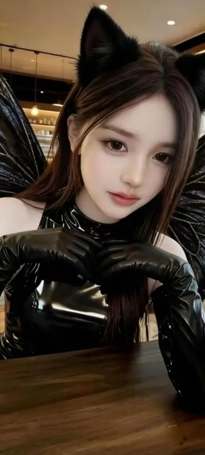 4k猫耳壁纸 - 甜酷 - 美女 - 长发「哲风壁纸」