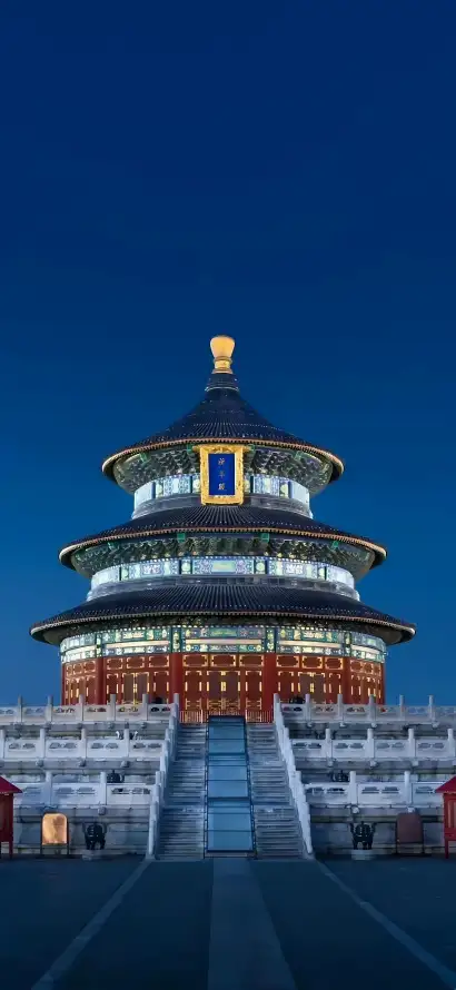4k夜景壁纸 - 天坛 - 三重檐 - 古建筑「哲风壁纸」
