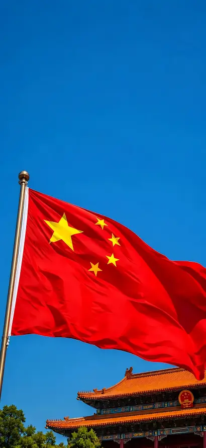 4k北京壁纸 - 晴空 - 红旗 - 红绸「哲风壁纸」