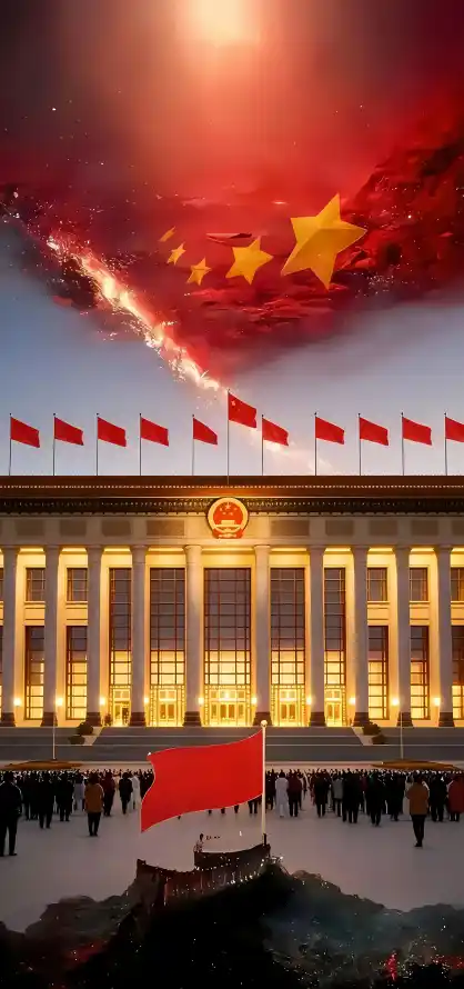 4k国徽壁纸 - 夜景 - 暖光 - 烟花「哲风壁纸」
