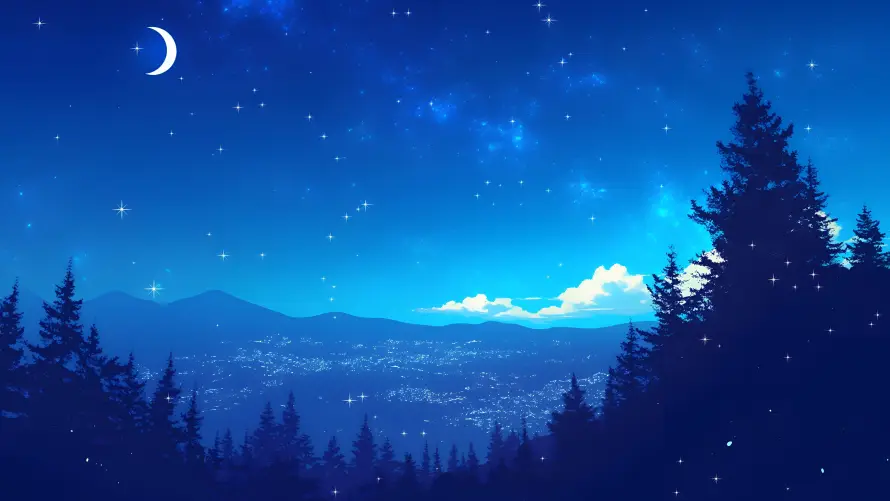 4k云海壁纸 - 夜景 - 夜空 - 山峦「哲风壁纸」