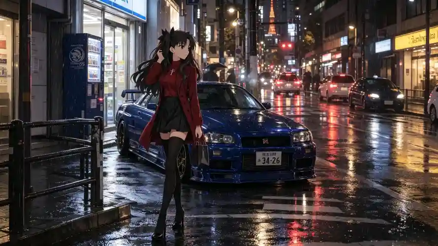 4k东京壁纸 - 街景 - 雨夜 - 双马尾「哲风壁纸」 4k东京壁纸 - 街景 - 雨夜 - 双马尾「哲风壁纸」