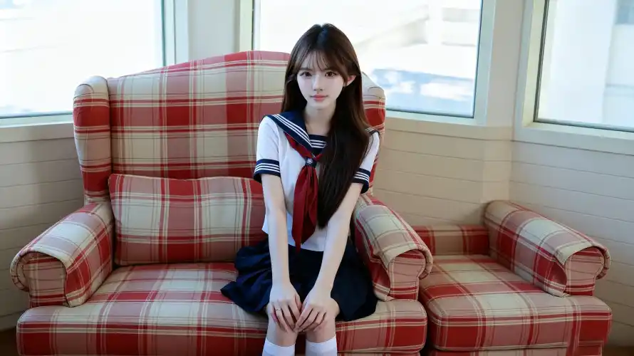 3k白袜壁纸-窗边 - 长直发-jk制服「哲风壁纸」