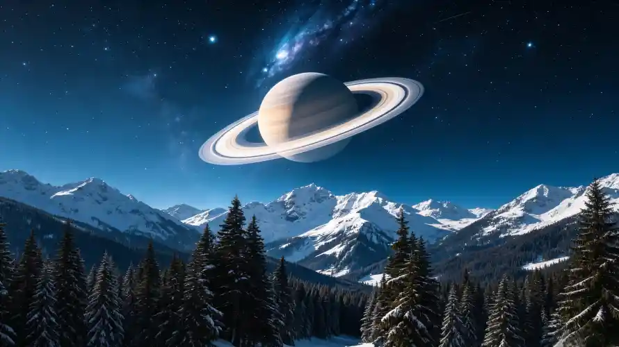 3k土星壁纸-夜空 - 宇宙-山脉「哲风壁纸」