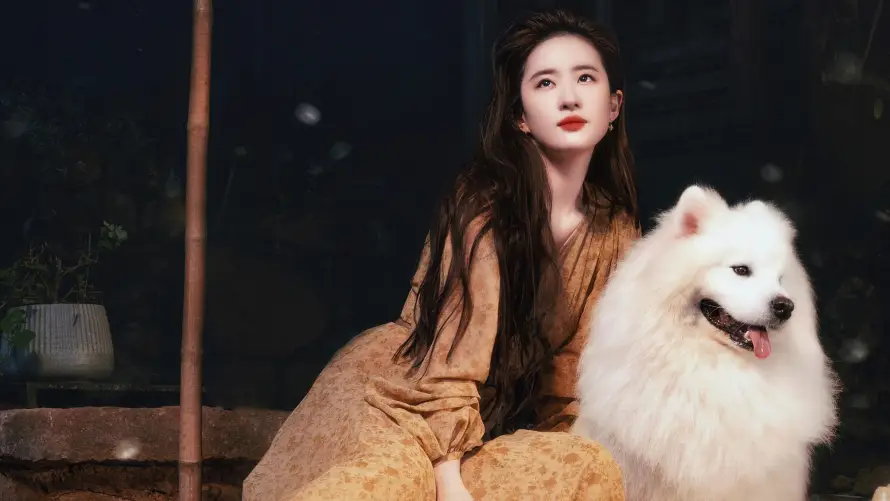 4k夜景壁纸-女神 - 红唇-长发「哲风壁纸」