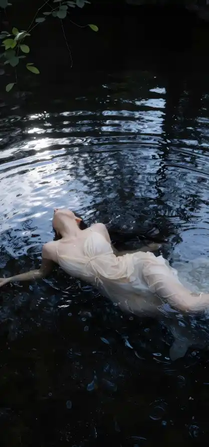 4k人像壁纸 - 少女 - 暗调 - 水中「哲风壁纸」