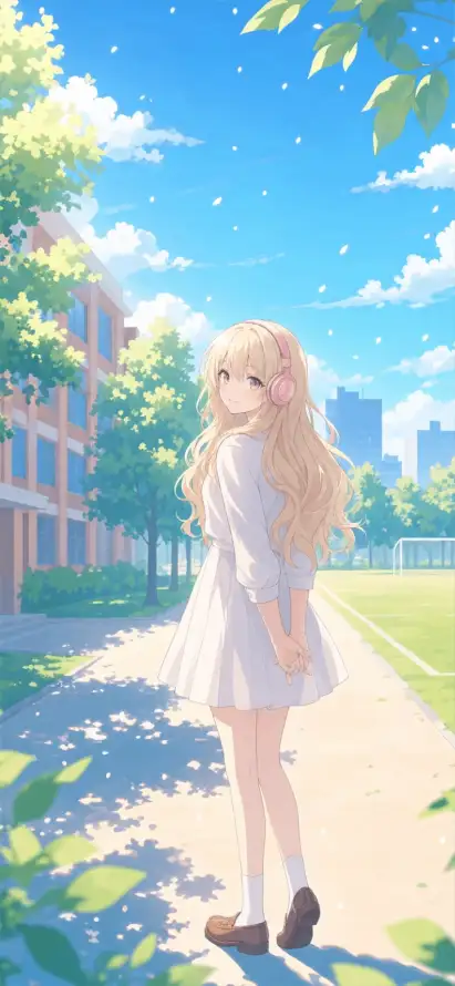 4k回眸壁纸 - 夏日 - 操场 - 晴空「哲风壁纸」