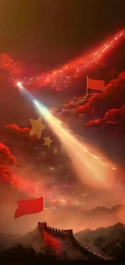 4k国庆壁纸 - 山峦 - 插画 - 星光「哲风壁纸」