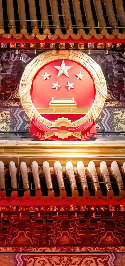 4k五星壁纸 - 国庆 - 国徽 - 城楼「哲风壁纸」