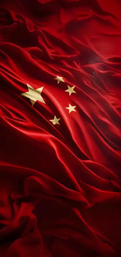 4k国庆壁纸 - 爱国 - 红绸 - 中国国旗「哲风壁纸」