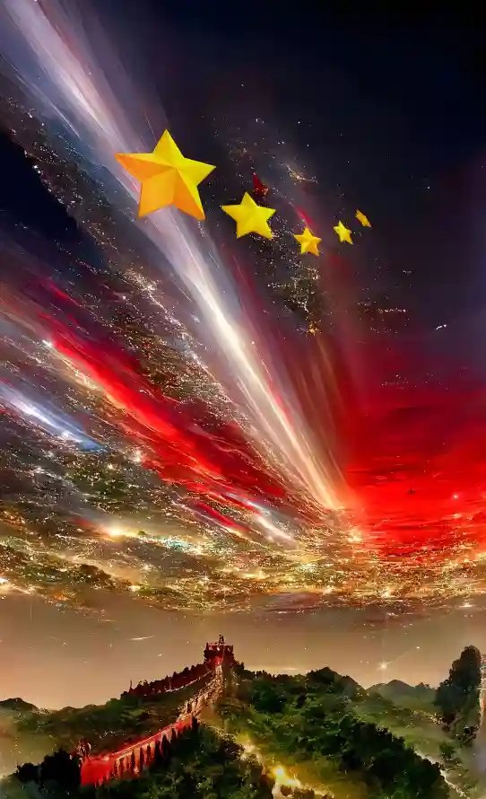 4k光束壁纸 - 国庆 - 夜景 - 山峦「哲风壁纸」