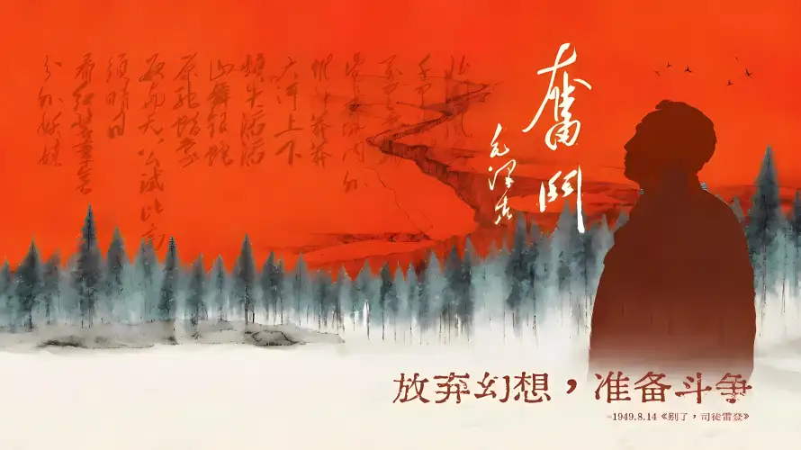 4k树林壁纸 - 远山 - 毛主席 - 书法字体「哲风壁纸」