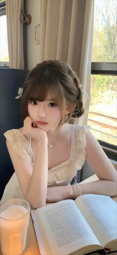 4k书本壁纸 - 奶茶 - 少女 - 居家「哲风壁纸」