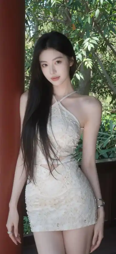 4k户外壁纸 - 绿植 - 美女 - 露肩「哲风壁纸」