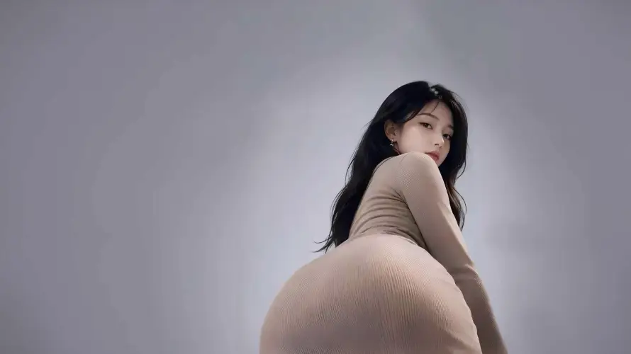 2k回眸壁纸-性感 - 翘臀-卡其色「哲风壁纸」