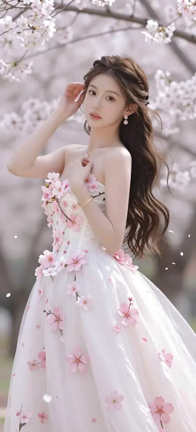 4k卷发壁纸 - 户外 - 樱花 - 花瓣「哲风壁纸」
