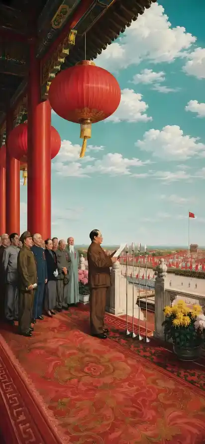 4k油画壁纸 - 红色 - 历史画 - 天安门「哲风壁纸」