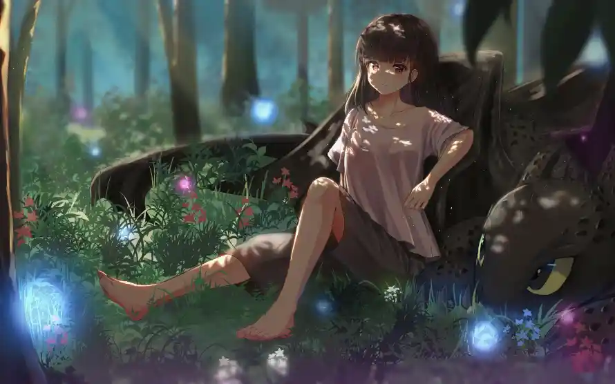 3k夜景壁纸-奇幻 - 少女-插画「哲风壁纸」