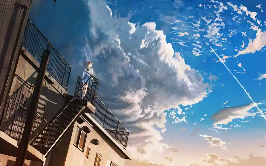 3k天台壁纸-建筑 - 晴空-楼梯「哲风壁纸」