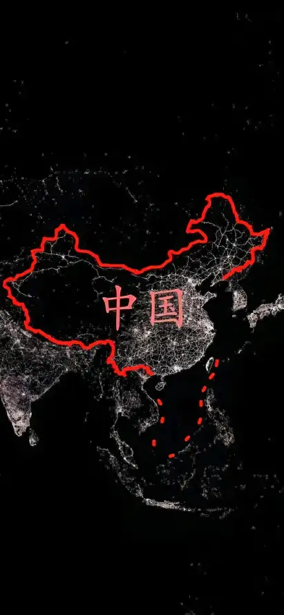 4k夜景壁纸 - 爱国 - 简约 - 国境线「哲风壁纸」