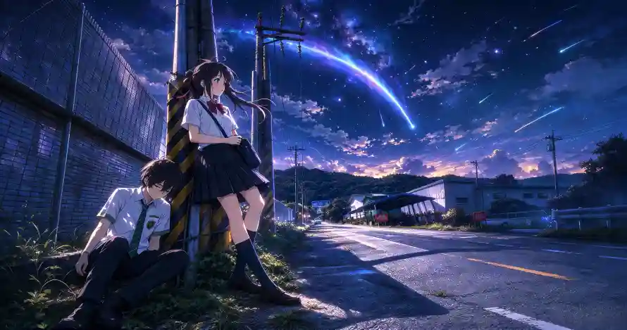 3k公路壁纸-动漫 - 夜晚-彗星「哲风壁纸」