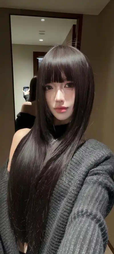 4k美女壁纸 - 露肩 - 氛围感 - 长直发「哲风壁纸」