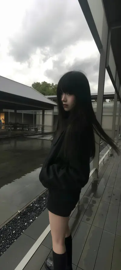 4k冷感壁纸 - 户外 - 美女 - 街道「哲风壁纸」