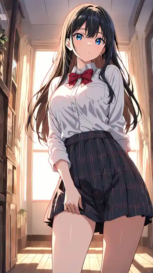 4k夕阳壁纸 - 少女 - 逆光 - 二次元「哲风壁纸」