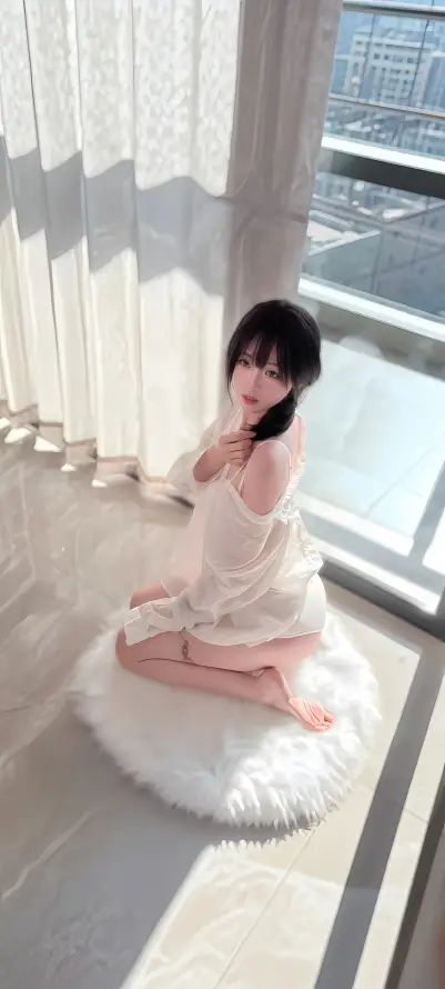 4k窗边壁纸 - 美女 - 阳光 - 纯欲风「哲风壁纸」